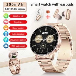 LIGE New TWS Smartwatch Earphone 2 In 1 Men Watches with Earbuds Strong Sound Effects Music Lover Waterproof Ladies Smartwatch