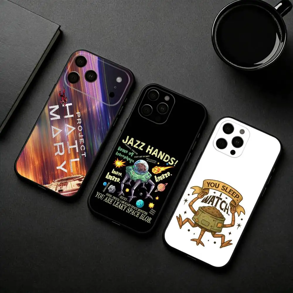 

Trendy Film Project Hail M-Mary Pillow Phone Case For iPhone 17pro, 16,15,14,13,12,11 X XR Plus,Others Soft Black Cover