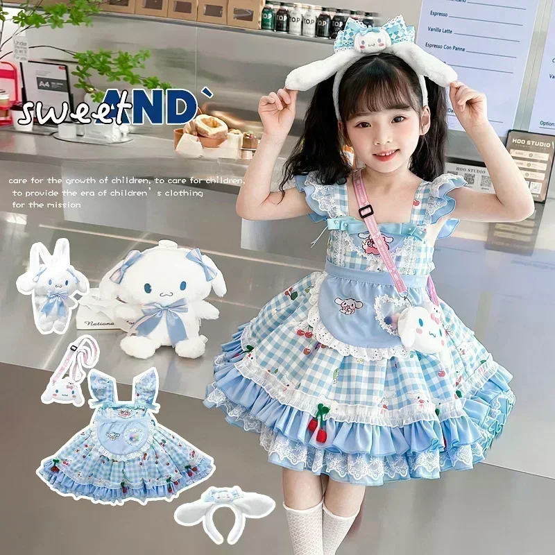 

Sanrio Cinnamoroll Children's CosPlay Kuromi CartoonDress Blue Girl Strap Skirt My Melody Dress Princess Dress Birthday Gifts