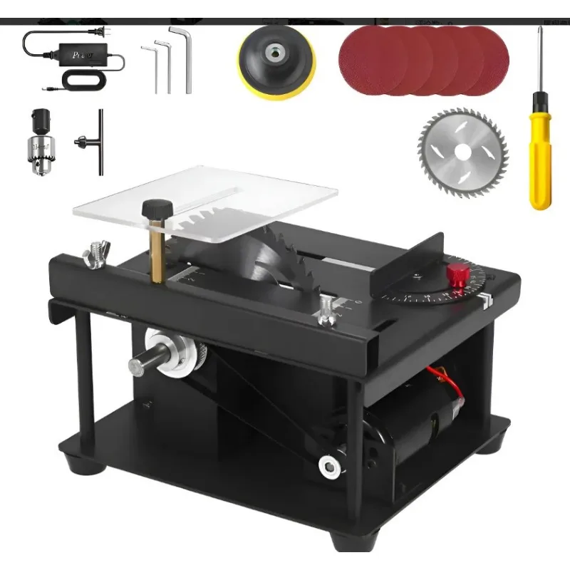 4 inch miniature table saw woodworking, aluminum alloy mini chainsaw small table cutting machine