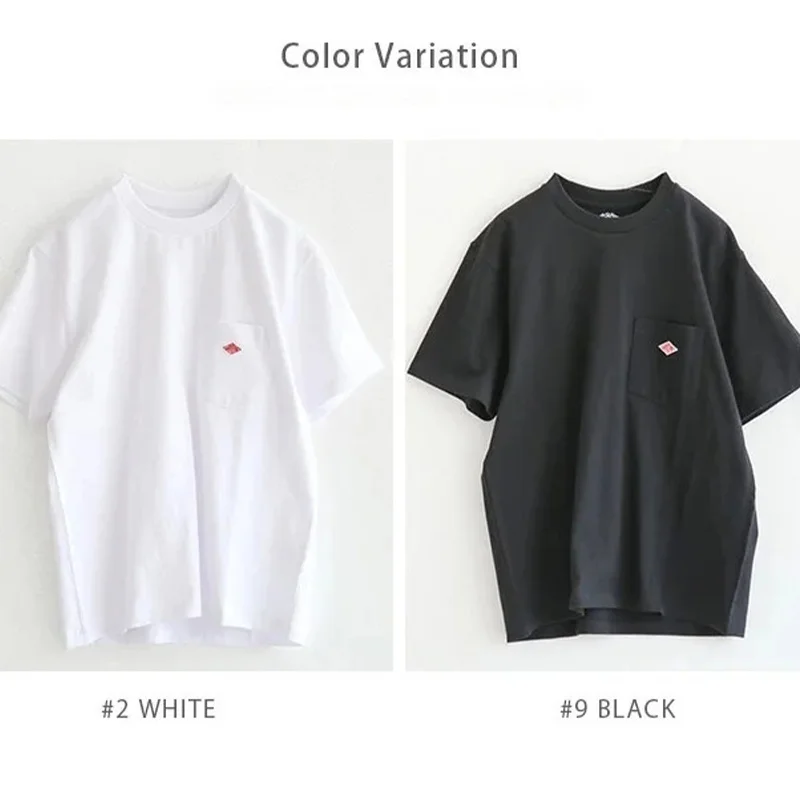 Men and Women's Pure Cotton Embroidery T-Shirt, Short Sleeve Tee, Simple, Solid Pocket, Fashion Brand, Orders Exported to Japan