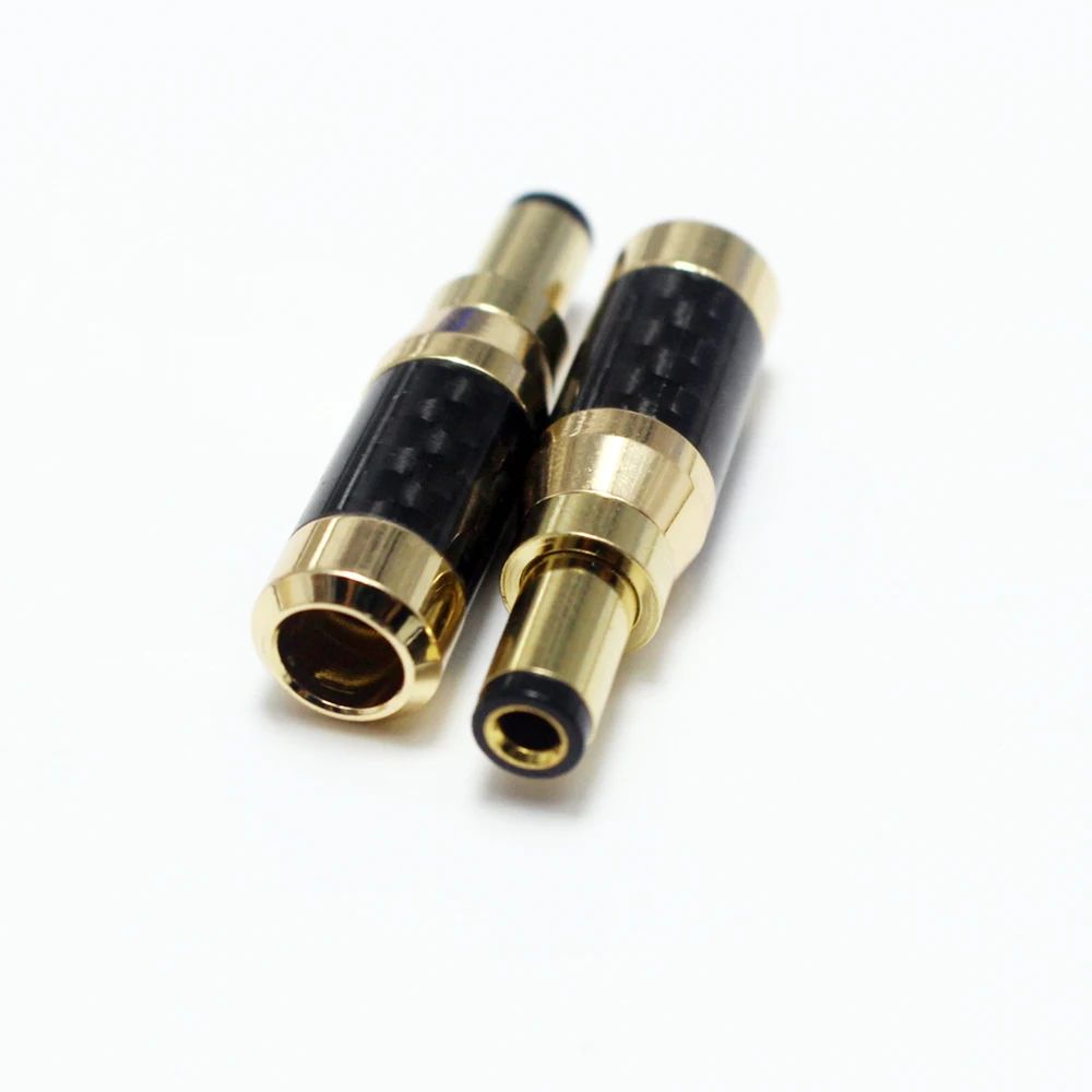 1PCS Carbon Fiber Copper Plated Gold 5.5*2.5mm 5.5*2.1mm 4.0*1.7mm 3.5*1.3mm DC Power Plug Jack for Linear Power Output Line DIY