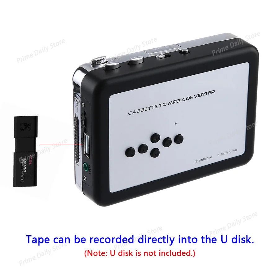 Standalone Cassette to MP3 Converter, Directly Save to USB Flash Drive, No Computer Required, Auto Reverse Tape Digitizer