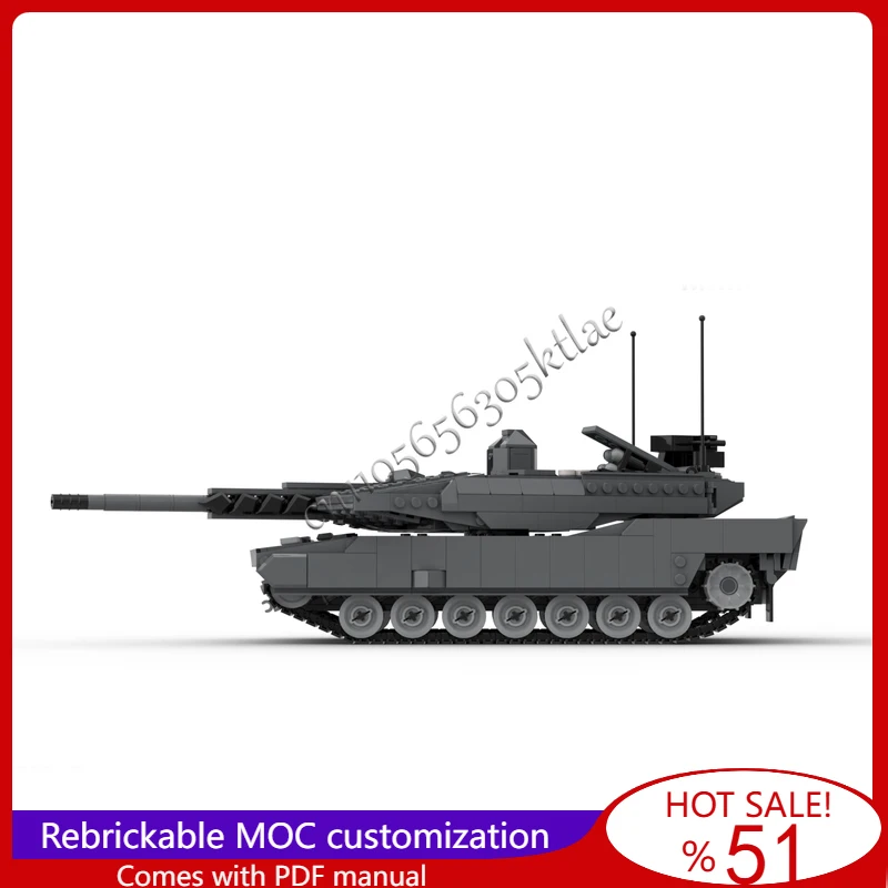 1199 peças moc kemp panzer kf51 luz moderna tanque modelo montado educacional criativo para crianças brinquedos surpresa presentes de natal