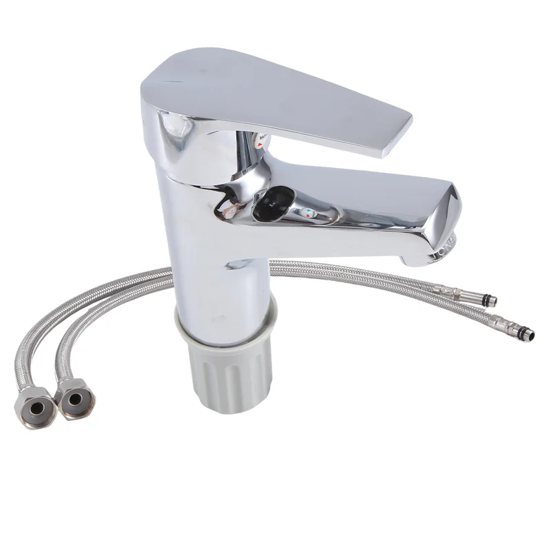 ABLU-Basin Tap Chrome Single Handle Single Hole Deck Mounted Mixer Tap Kitchen Sink Hot Cold Taps