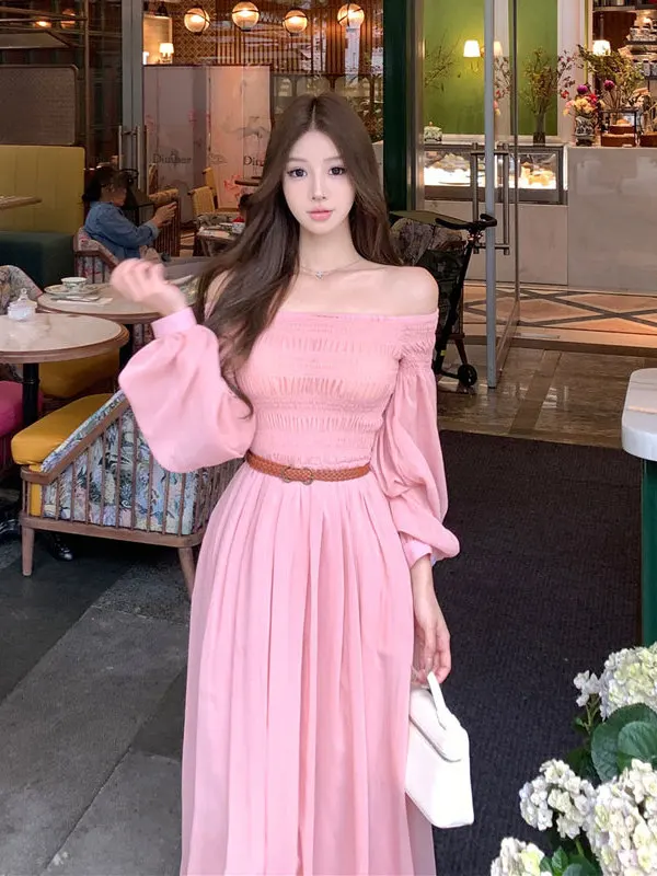 

Элегантное хлопковое платье-миди с завышенной талией, на одно плечо, облегающее, осенне-зимнее, модное, повседневное, с запахом