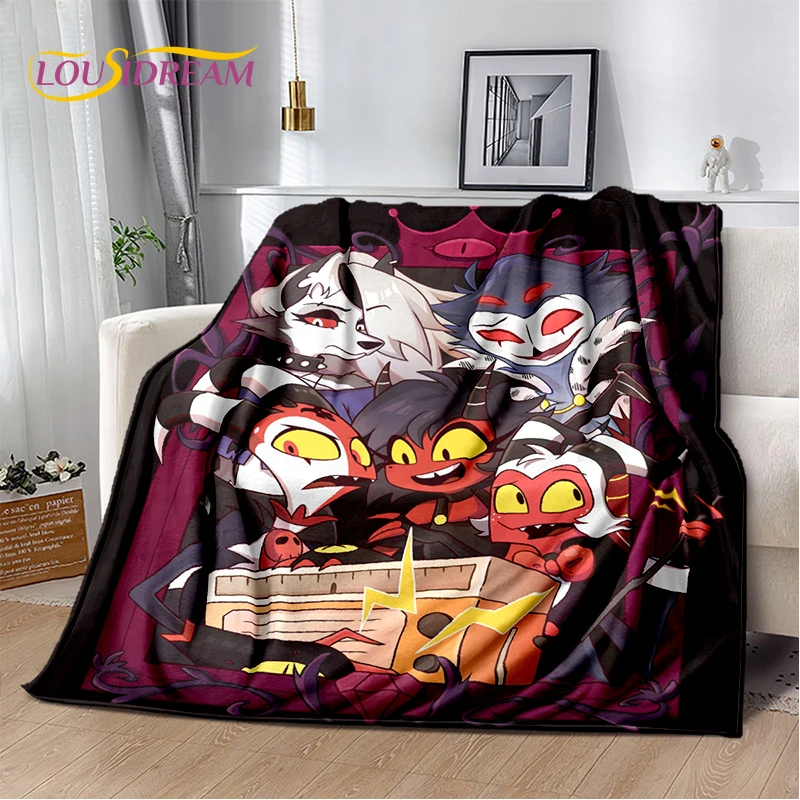 2025 New H-Helluva Boss Blitzo Cartoon Soft Blanket,Soft Throw Blanket for Home Bedroom Bed Sofa Picnic Travel Cover Child Gift