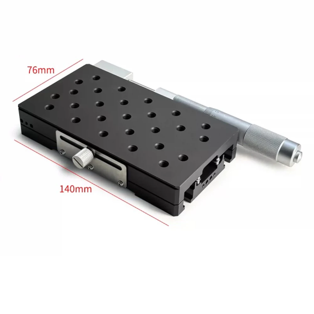 Manual Quick-Connect Linear Translation Stage with Micrometer Head, 50 mm Travel, 140 x 76 mm Platform, X-Axis, Aluminum
