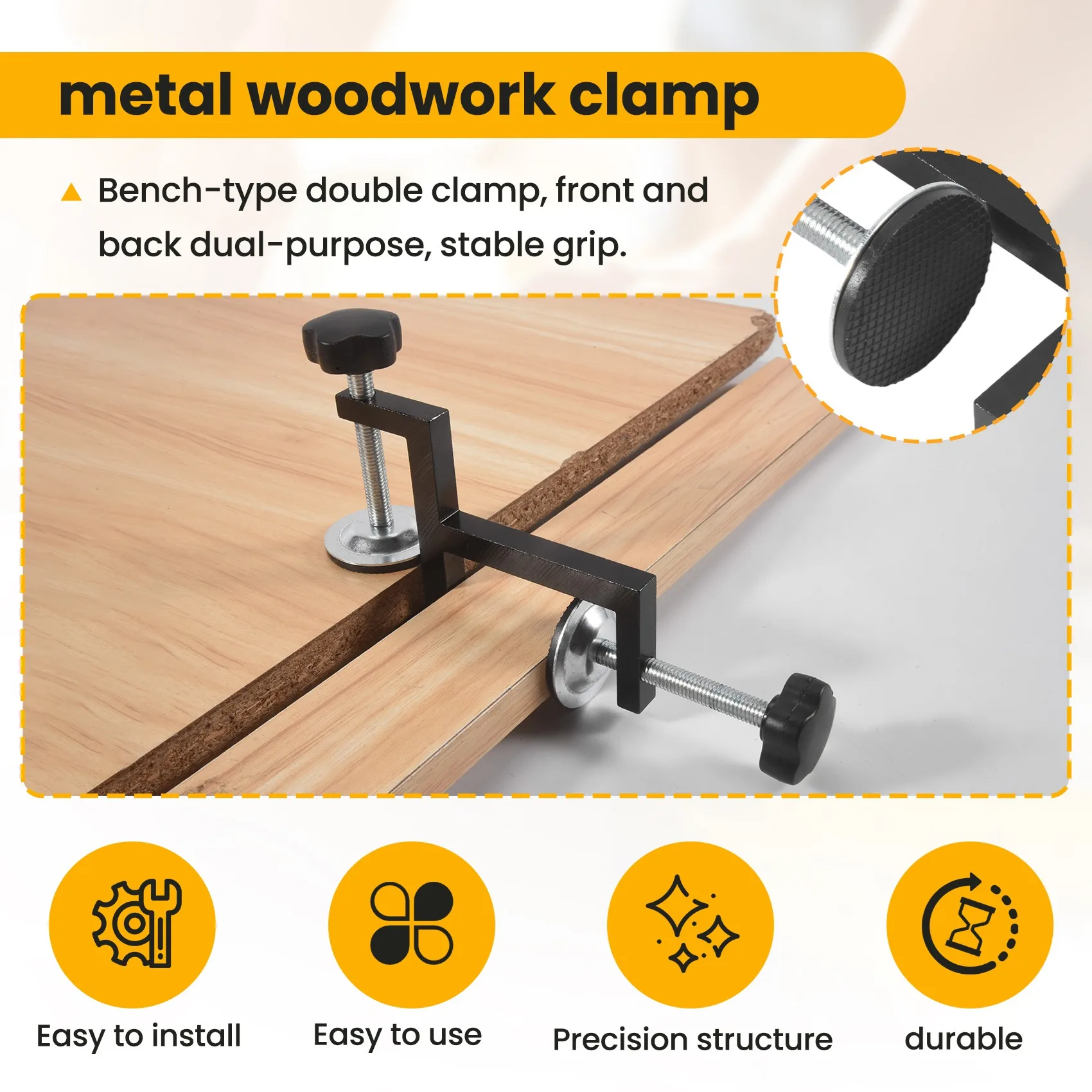 

A96I-Strong Y-Type Clamp Woodworking Clamp Carpenter Heavy Duty Vise Desktop Clamp Dual-Purpose Metal G-Type Clamp
