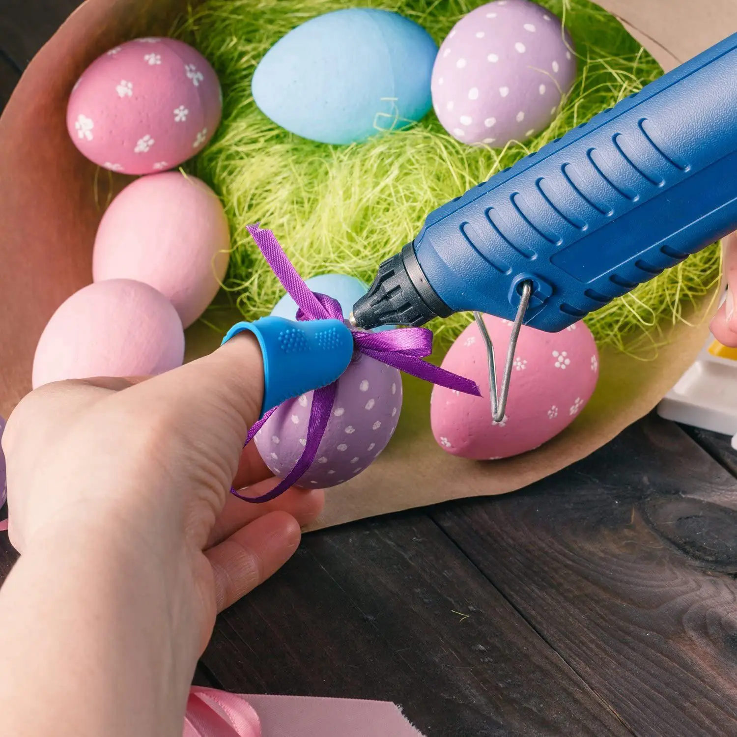 Tapas de dedo adhesivas de fusión en caliente, protectores de dedo de silicona para pegamento caliente, resina de colofonia, adhesivos de miel, 12 piezas