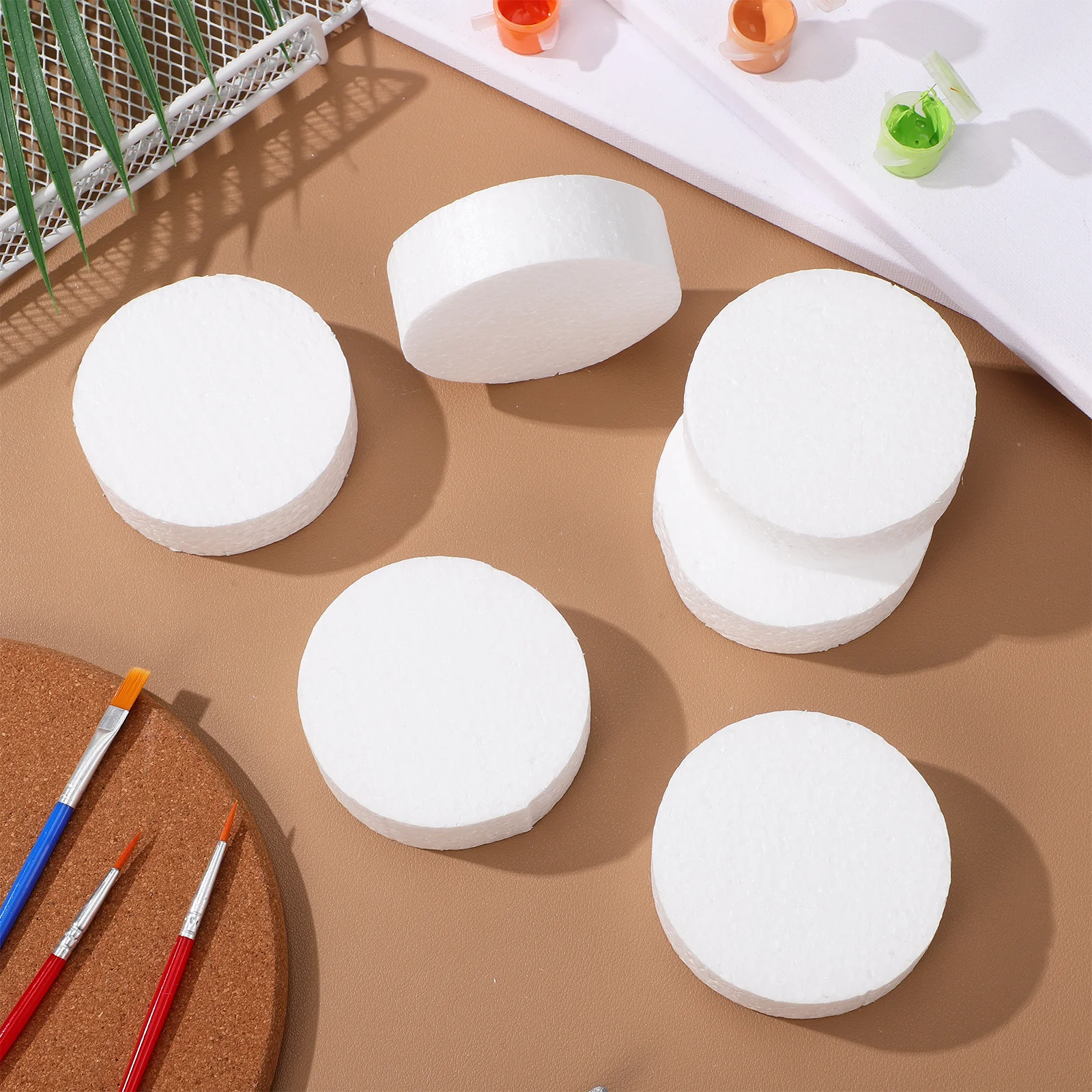 

7 pcs Round Discs Lightweight Strong Cylinder Foam For Crafts Cake Decoration Sculpture Craft Supplies Foam Circles