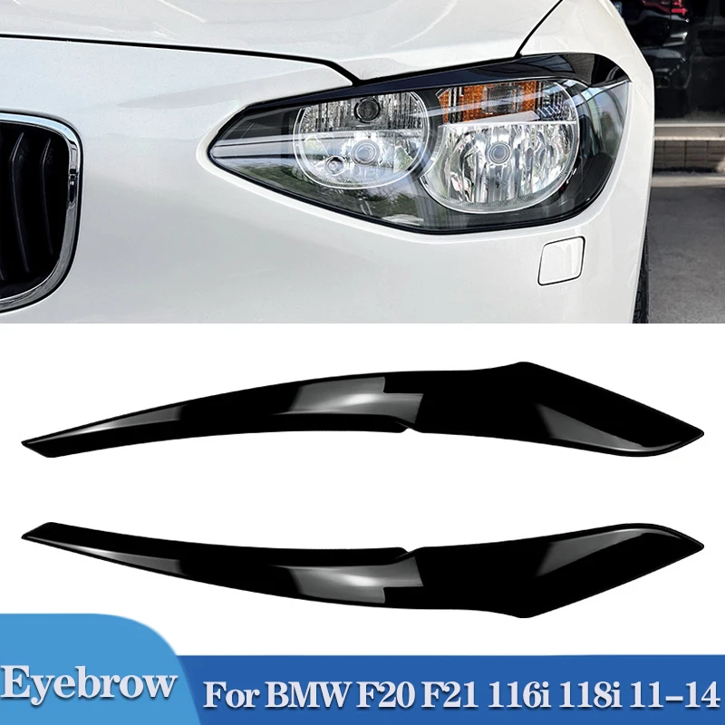 

Pulleco Car Headlight Eyebrow Eyelid Lamp Light Eyebrows Auto For BMW F20 F21 1 Series 116i 118i 120i 125i 2011-2014 Gloss Black