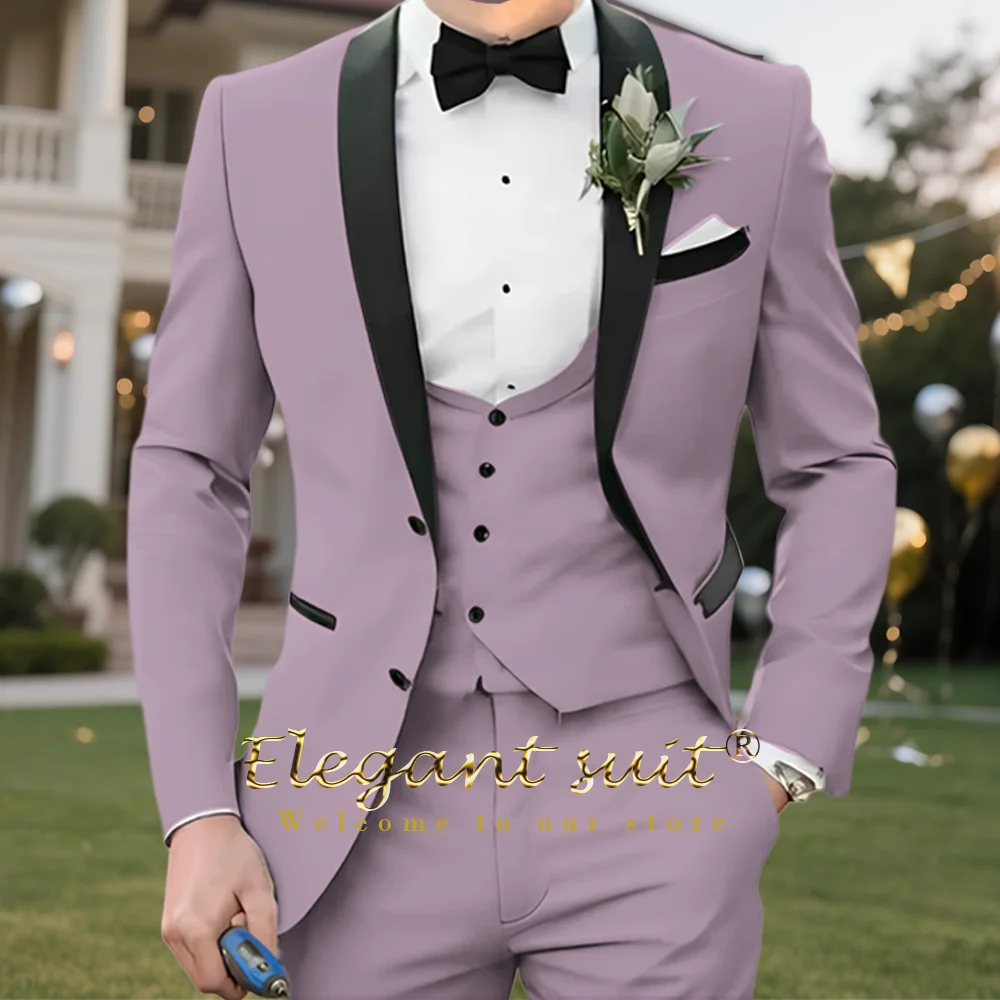 

Men's 3-piece suit and tuxedo set, custom sizes available, suitable for men's wedding party and dinner formal wear