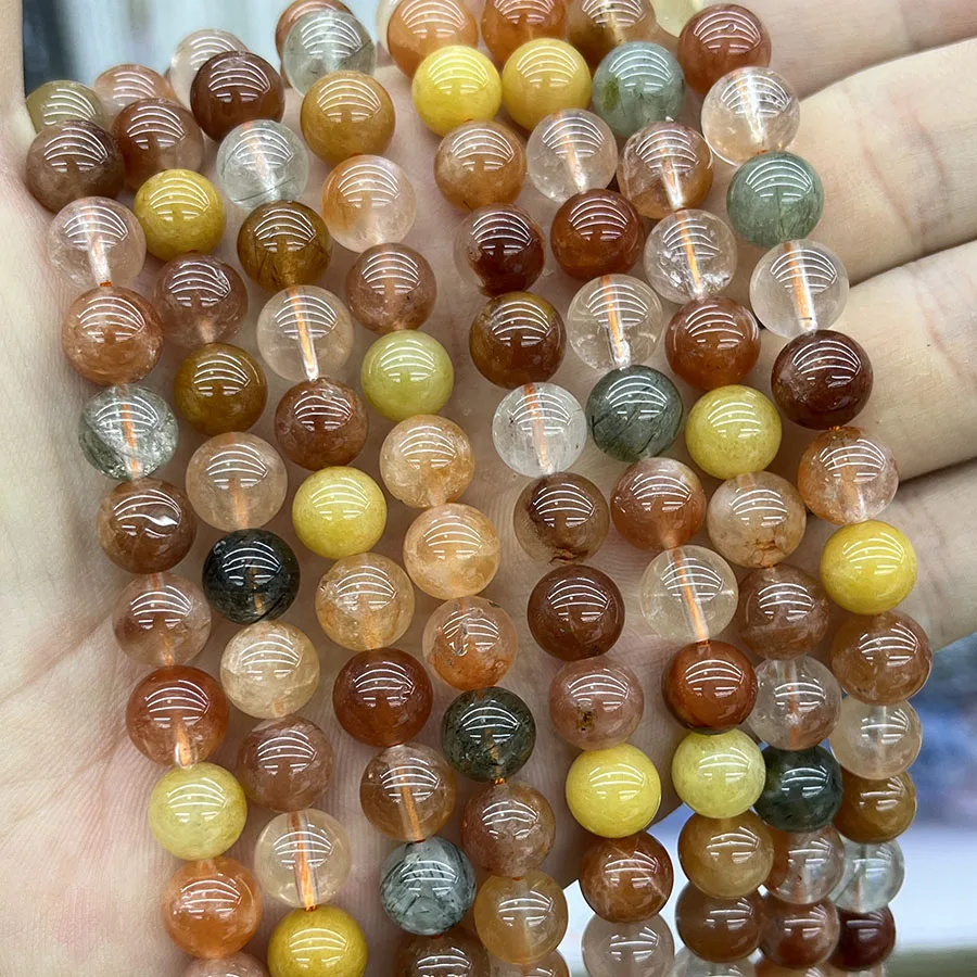 ลูกปัดคริสตัลขนกระต่ายสีแดงธรรมชาติลูกปัดกลมแบบหลวมสำหรับสร้อยข้อมือแฮนด์เมดสำหรับผู้หญิงแบบทำมืออุปกรณ์เสริมสร้อยข้อมือขนาด15'''4mm 6mm 8mm 10mm