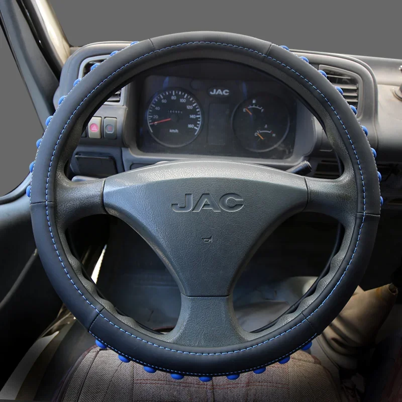 Car Truck PU Leather Embossed Steering Wheel Cover Steering-Wheel For Auto Diameters  40 42 45 47 50CM 7 Sizes to Choose