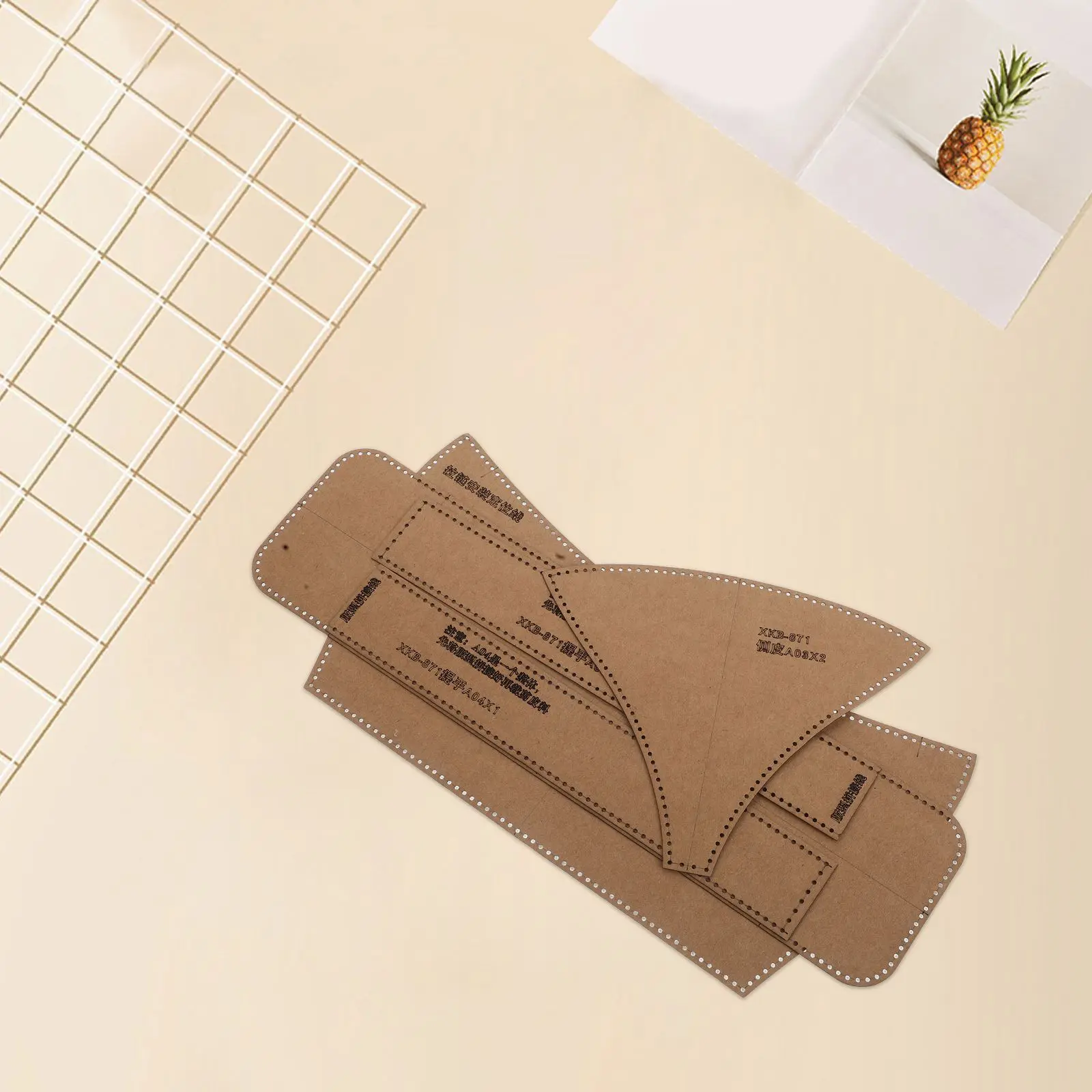 Handbag Template Paper Kids DIY Pattern Multifunctional Wallet Ruler Light Zipper Cute Bag Pattern Template Set Purse