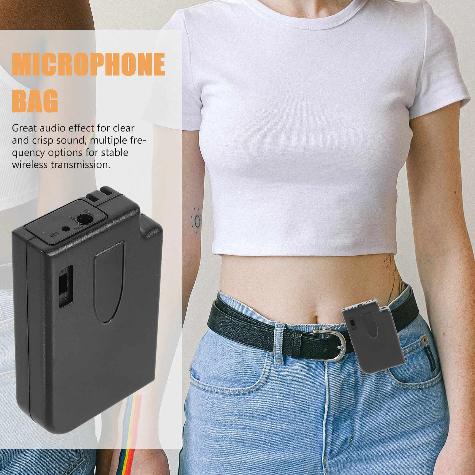 

Waist Pack Transmitter Holder Microphone Belt Pouch Portable Clip On Mic Carrier Adjustable For Yoga