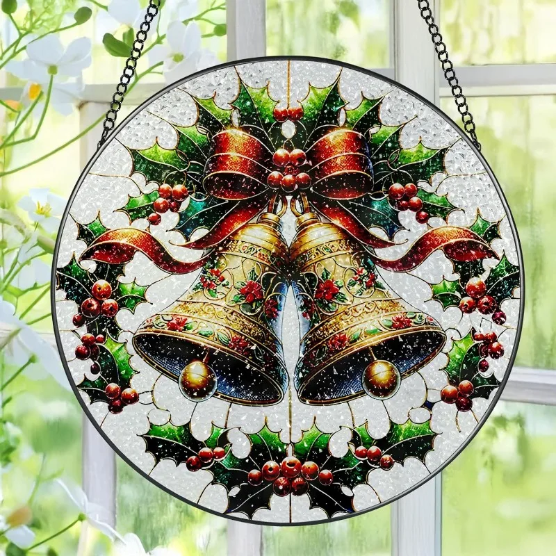 

Рождественский Ловец Солнца Bell, 8-дюймовый Декор Внутреннего Окна, Праздничный Подарок Для Друзей и Соседов