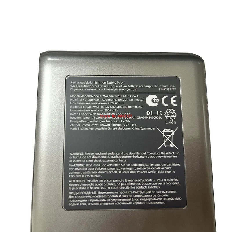 Dreame-コードレスハンドル付きハンドヘルド掃除機用リチウムイオン電池,吸引部品,2900mAhバッテリー,新しいアクセサリーr20