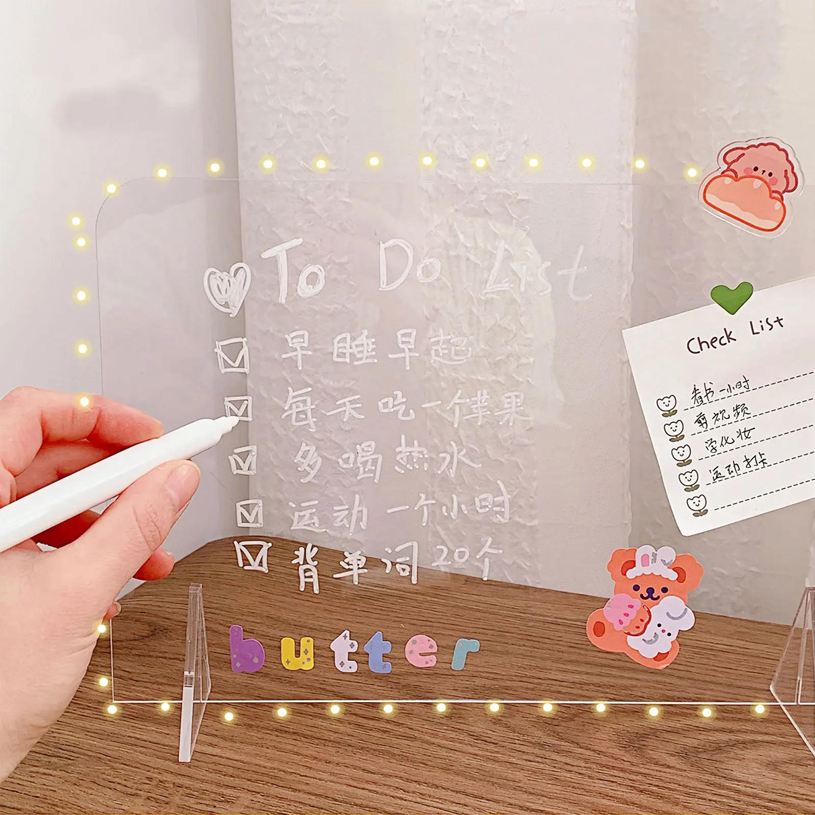 

Acrylic Message Creative Note Board For Kids Students Transparent Graffiti Panel School Supplies Sketch Board Home Decoration