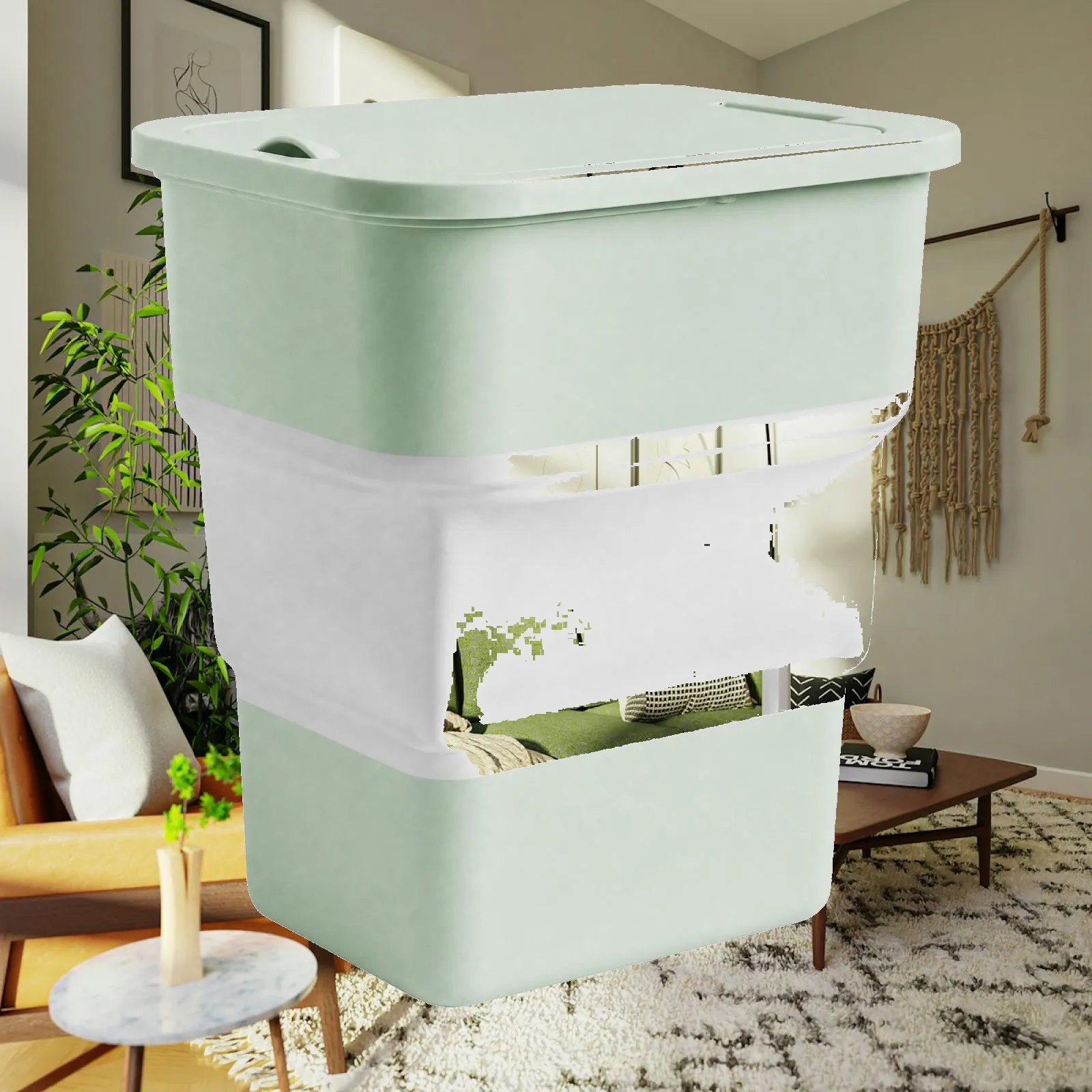 Foldable Car Trash Bin Plastic Portable Waste Container Collapsible Garbage Basket for Vehicle Interior Storage
