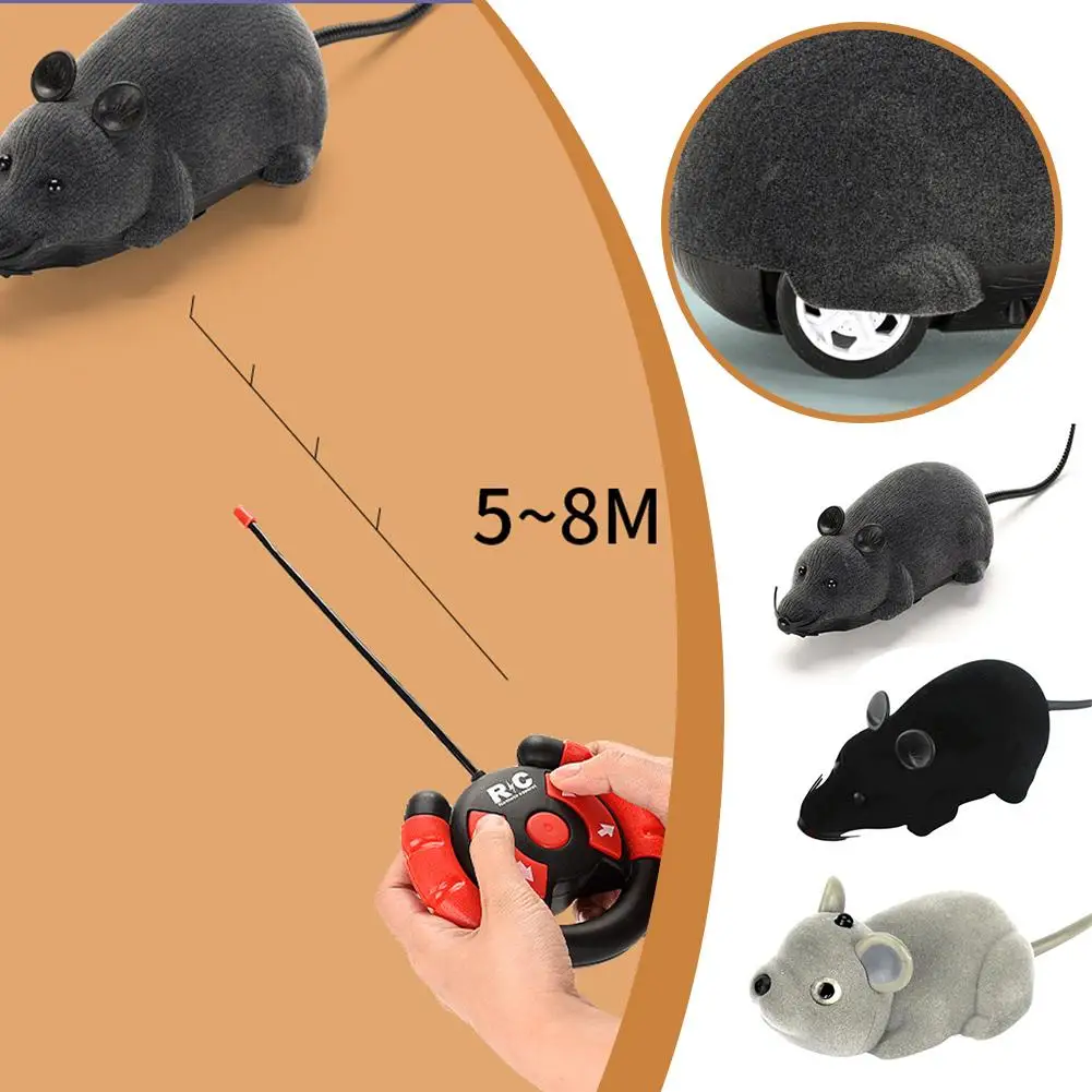 Cat Toy Remote Control Mouse Plush Simulation Infrared Toy Control Remote Fur Faced Mouse Electric Pet M7O4