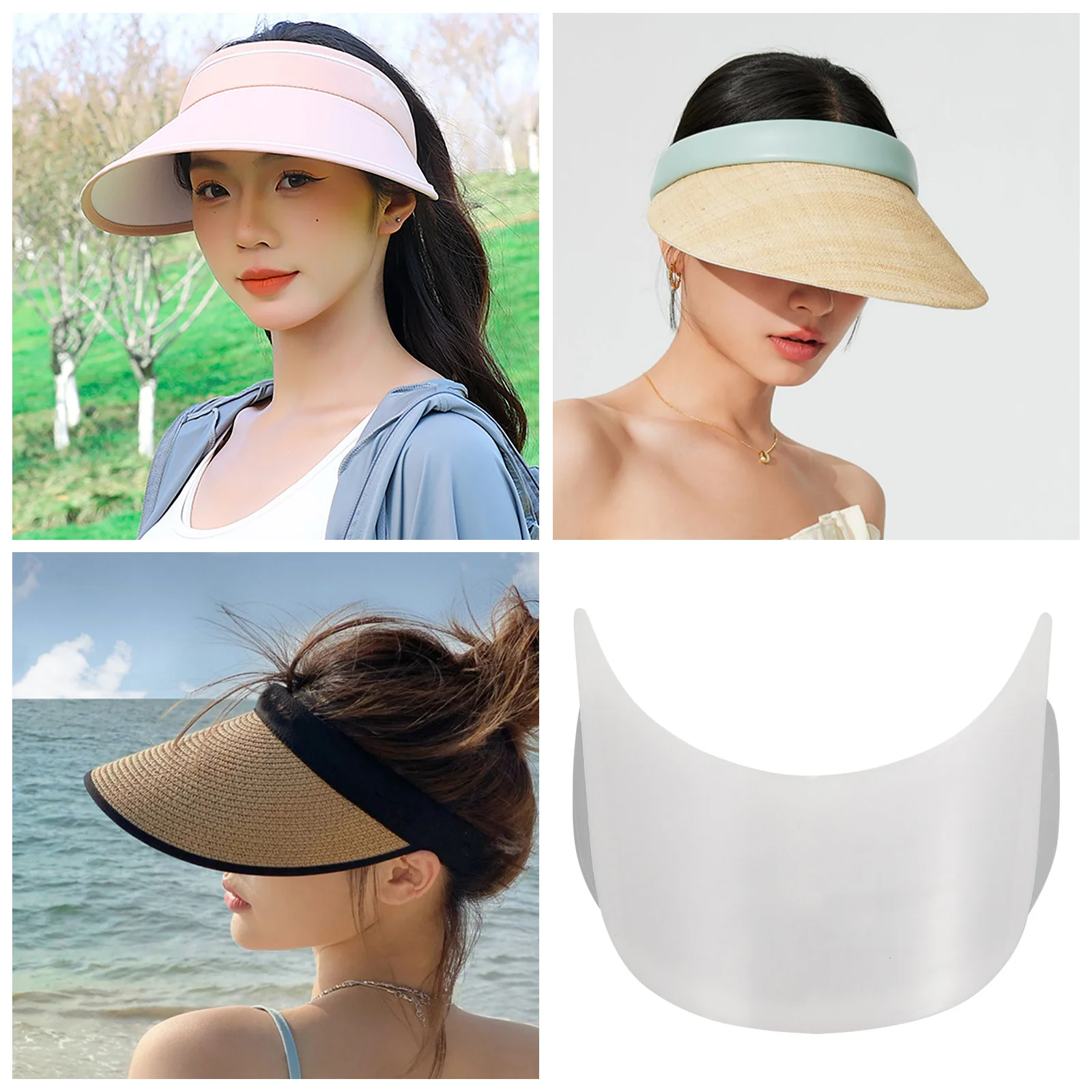 

Universal Plastic Hat Visor Replacement Lightweight Sun Proof Rain Proof Breathable Hat Brim Insert for Outdoor Use
