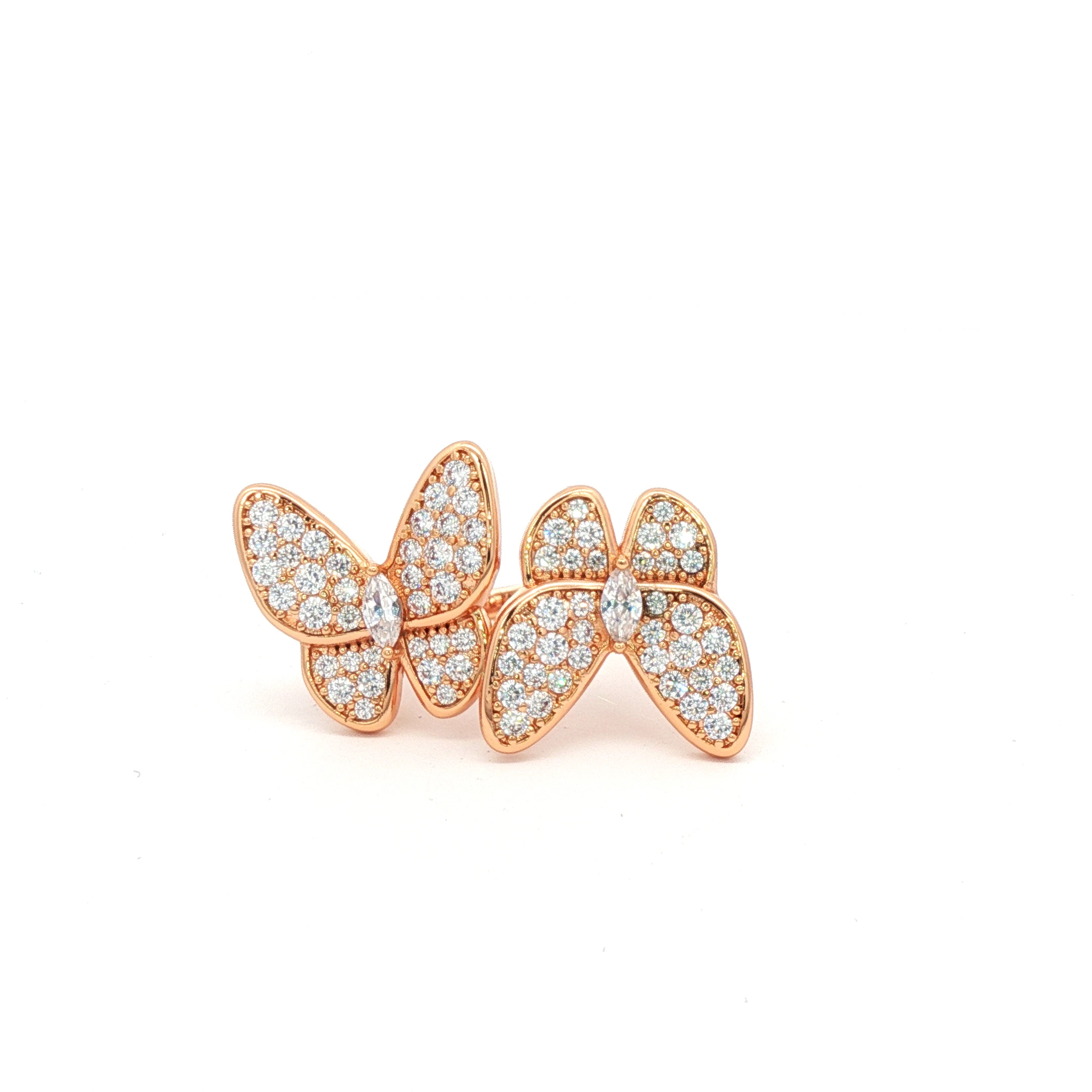 

Fashionable Butterfly Ring Designer Style 18k Gold Plated Copper High-end Light Luxury Hand Jewelry