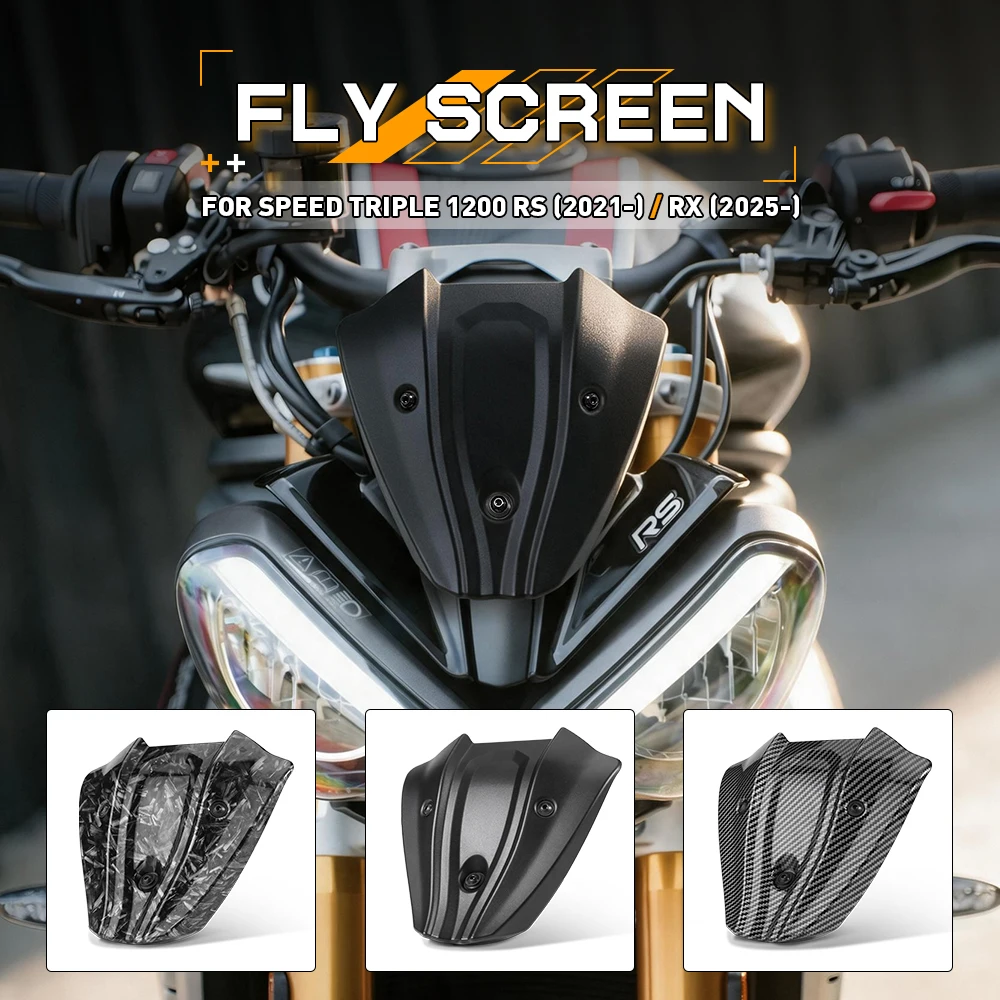Motorcycle Small Windscreen Fly Screen For SPEED TRIPLE 1200RS (2021-) Speed Triple 1200RX 2025- Front Windshield Wind Deflector