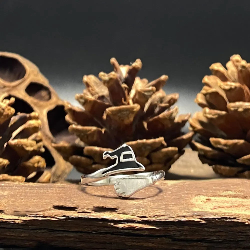 قبعة الساحرة الدائري هالوين مكنسة اليقطين مجوهرات الإبداعية القوطية حلقة مفتوحة للنساء والرجال مخيف الأزياء التبعي للجنسين الفن