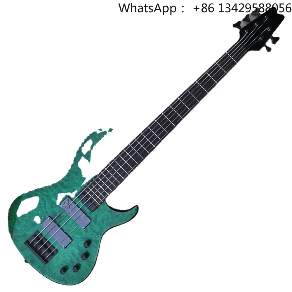 Flyoung Green Bass 5 Strings Electric Bass Guitar Professional Bass Guitar Bajo Electrico