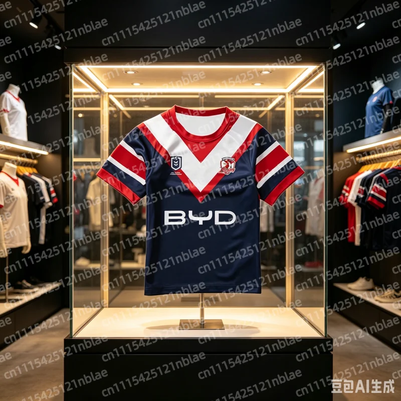 2026 Roosters Rugby Jersey NRL Men's Home Training Shirt Breathable Polyester Quick Dry Short Sport T-shirt for Men Women Youth