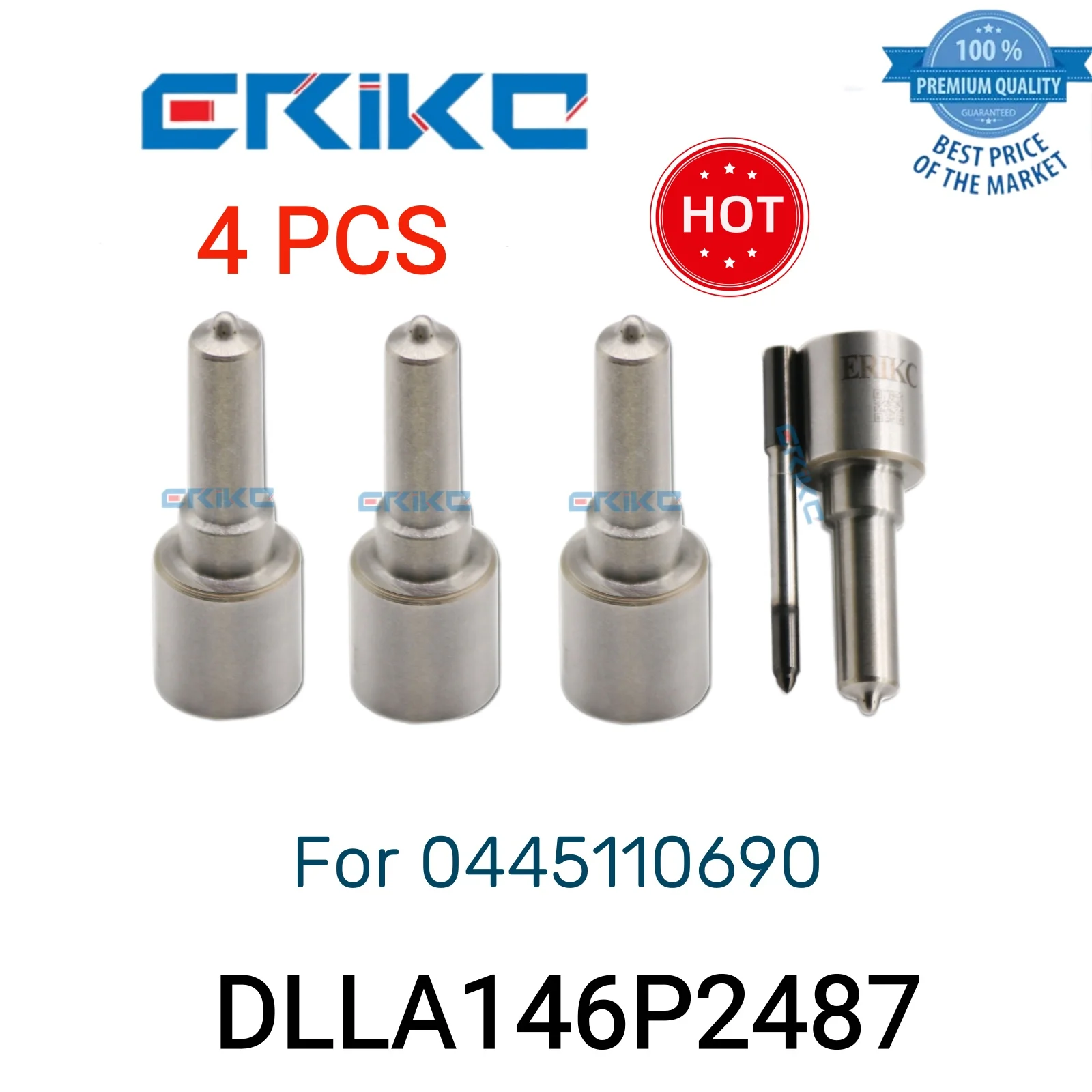 

4 PCS DLLA146P2487 Diesel Engine Nozzle 0 433 172 487 DLLA 146 P 2487 Original Common Rail Nozzle DLLA 146P2487 for 0445110690