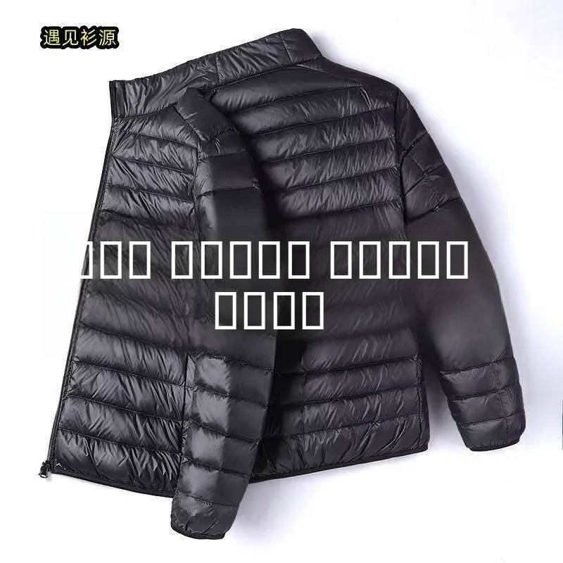 

Autumn Winter Lightweight down Cotton Jaet Men's ort Collar Hooded Thin Model Discontinued Outerwear Nylon Fabric