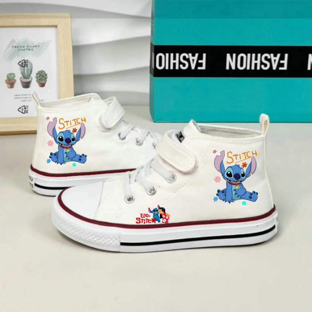 Tênis Disney-Stitch para crianças, desenho animado, anime fofo, presente casual para crianças, meninos e meninas