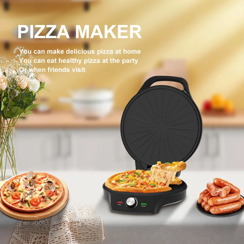 Electric Non‑stick Pancake Pizza Maker, Double‑sided Heating Grill Machine Adjustable Temperature for Home Kitchen Baking