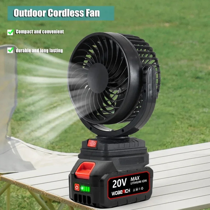 

Cordless Wireless Rechargeable Fan Outdoor Electric Fan Portable For Makita Interface Camping Fan