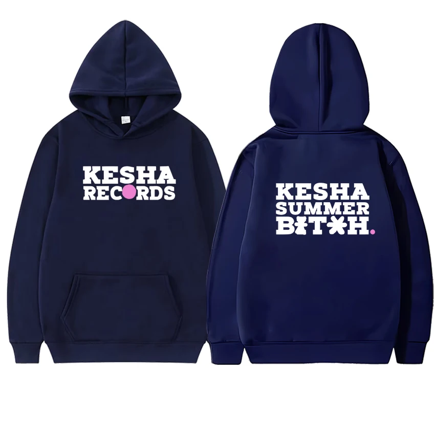 Fashion Kesha Records Graphic Double Sided Printed Hoodie Men Women Long sleeve Pullover Autumn Winter Fleece Unisex Sweatshirts