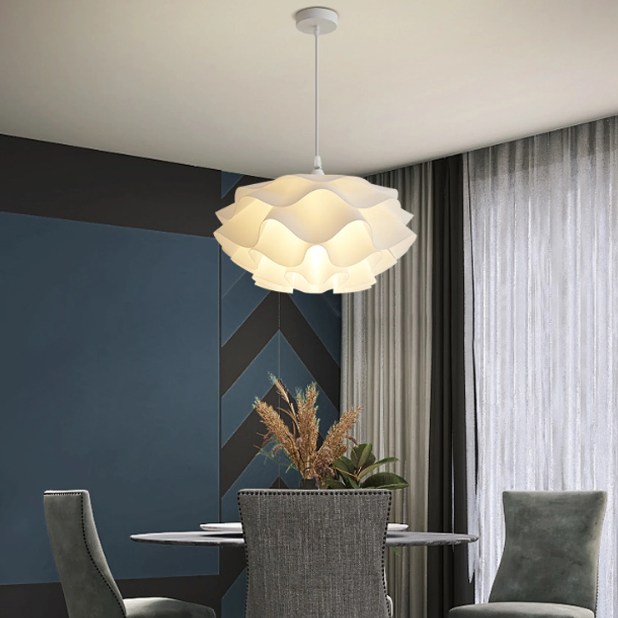 Pendant Light Flowers Chandelier E27 LED Hanging Lamp for Bedroom Living Dining Room Home Decor