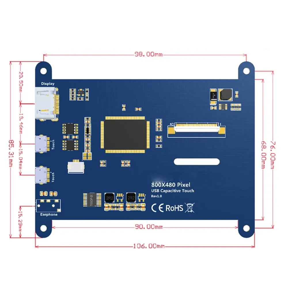 4.3 inch raspberry pie HDMI raspberry PI display LCD 3B + / 4B USB capacitive touch screen