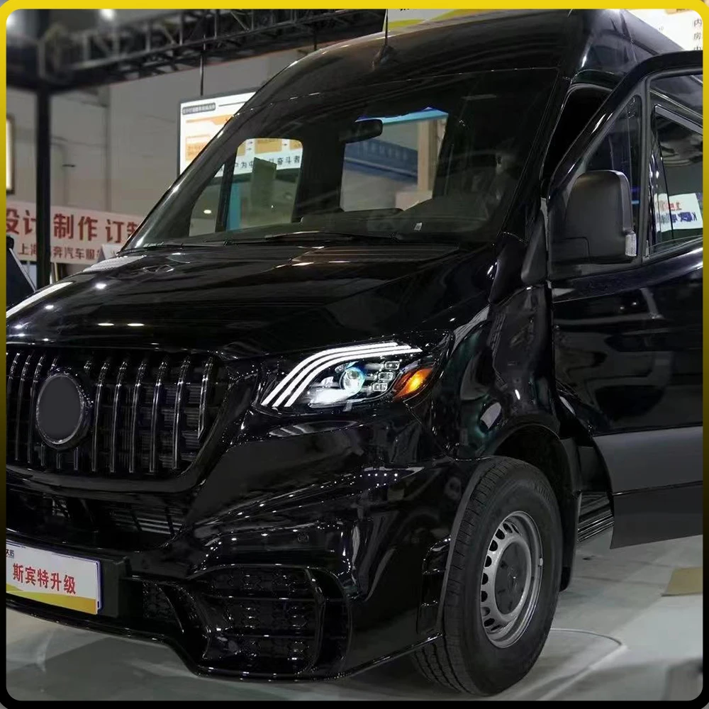For Benz Sprinter W907 2018-2023 LED Auto Upgrade US Spec Headlights Assembly Projector Lens Car Tool Accessories Plug and Play