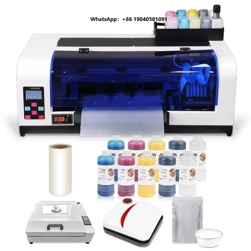 XP600 DTF Inkjet Printer A3+ with Curing Oven and Hot Press Machine for T-shirt Printing