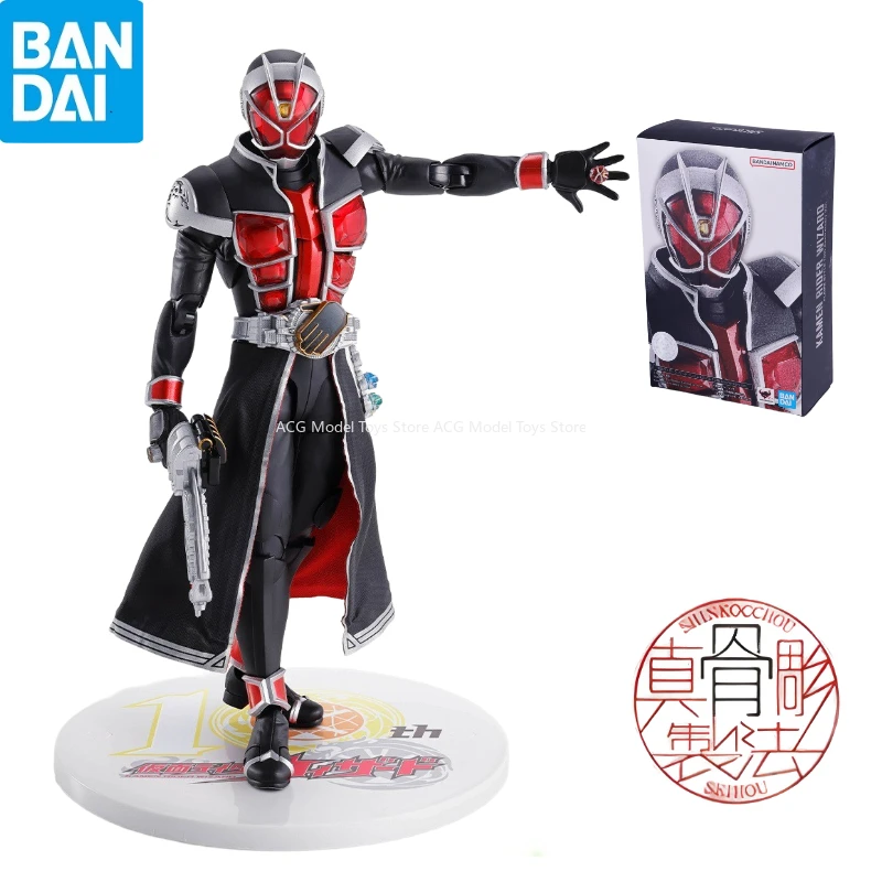 In Stock 100% Original Bandai S.H.Figuarts SHF Tokusatsu Kamen Rider Wizard  Action Figure Toys Collection Model Gift