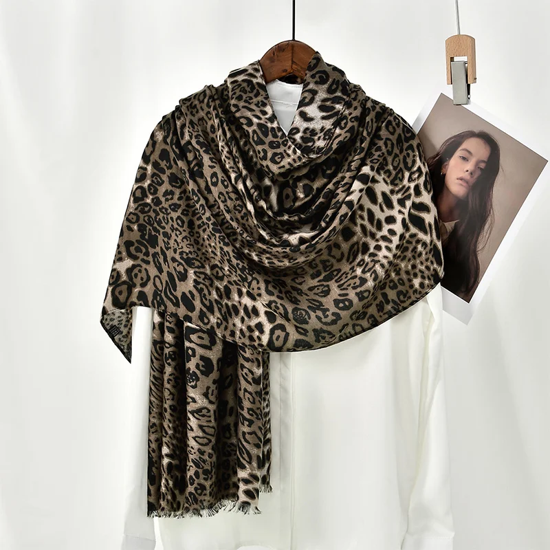 

Fashion Printed Cotton Hijab Scarf Ramadan Leopard Printed Headscarf Wraps Long Shawls Islamic Headband Turban 182*85cm