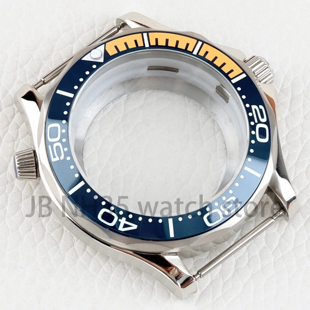 41mm Silver NH35 Watch Case Stainless Steel Fit Seiko NH35 NH36 Automatic Movement 31mm Dial Seamaster 300 Case Watch Parts image 3