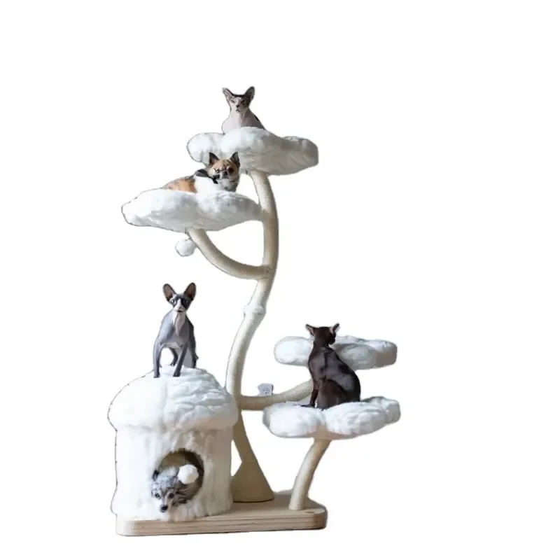 Modern Luxury Tower Tree Shaped Cloud Shaped Multi Storey Apartment with Large Wooden Furniture