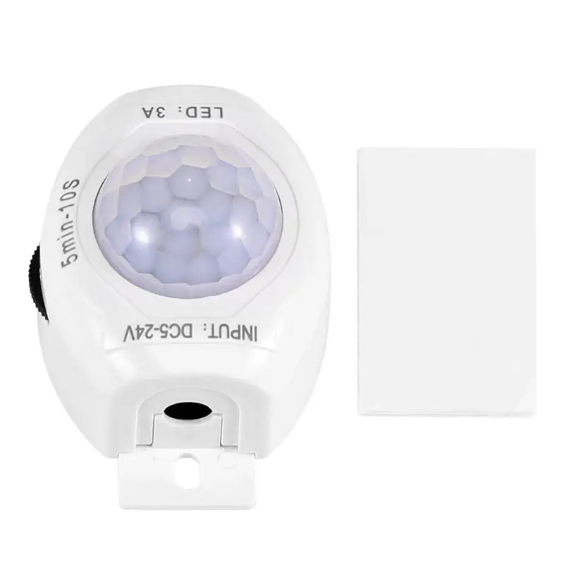 

N82R PIR Infrared Motion Sensor Detector DC5-24V Auto On Off Timer Switch Home LED Light Body PIR Motion Sensor Lamp(White)
