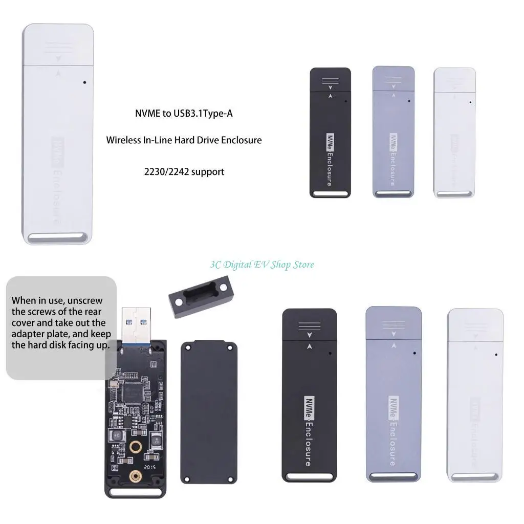 

E74D NVME для корпуса твердотельного накопителя Адаптер NVME к USB3.1 PCIE типа A для коробки M.2 NVMe