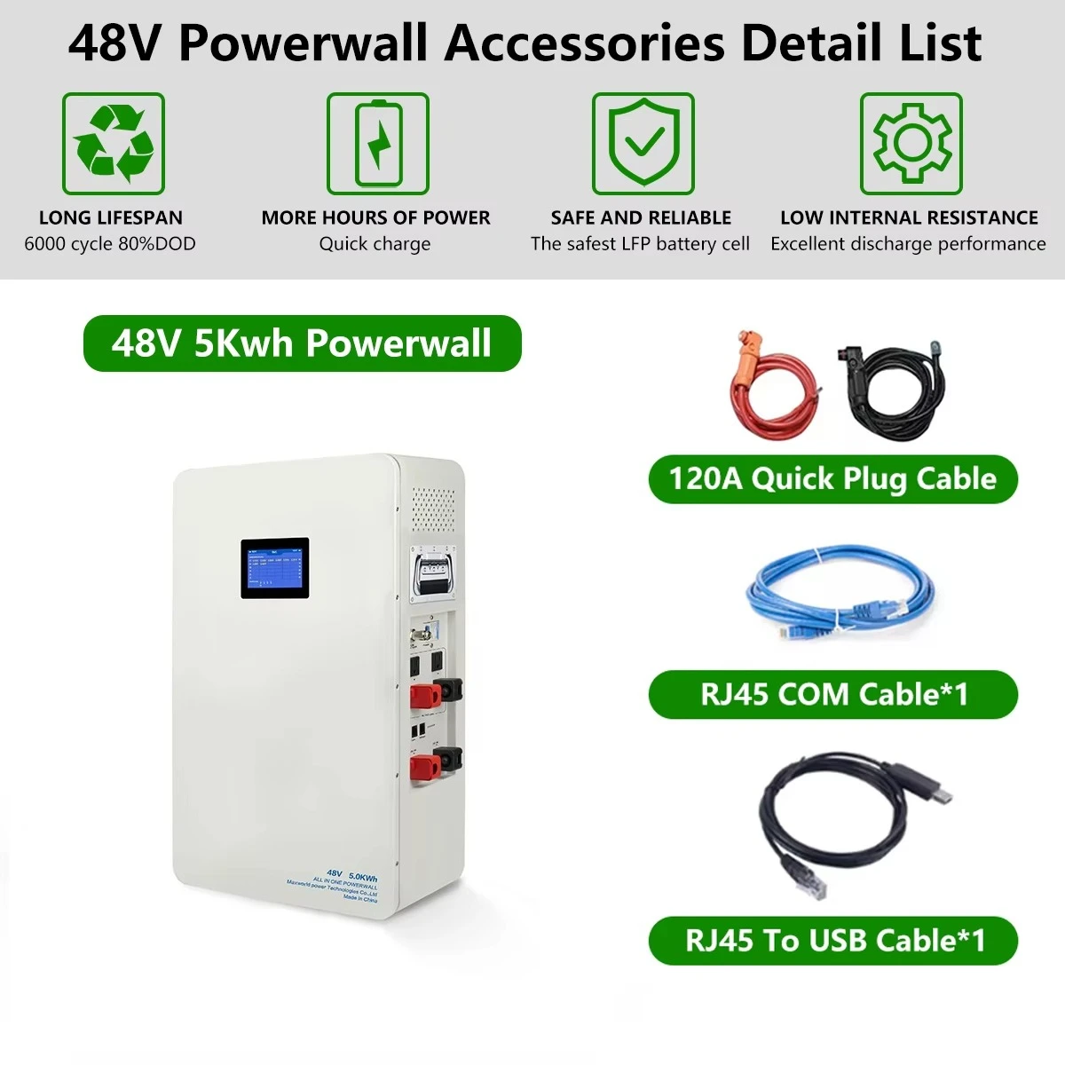 48 فولت 10KW الهجين الشمسية العاكس 200A جهاز تحكم يعمل بالطاقة الشمسية شاحن مزدوج محول التيار المتردد RV 110 فولت خزان بطارية ليثيوم #4