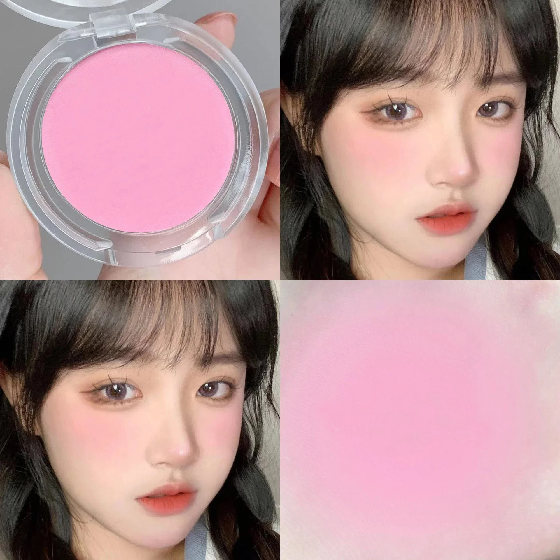 Single Color Blush Matte Natural Cheek Tint Brighten Face Waterproof Face Contouring Cosmetics Blush Powder Soft Female Makeup